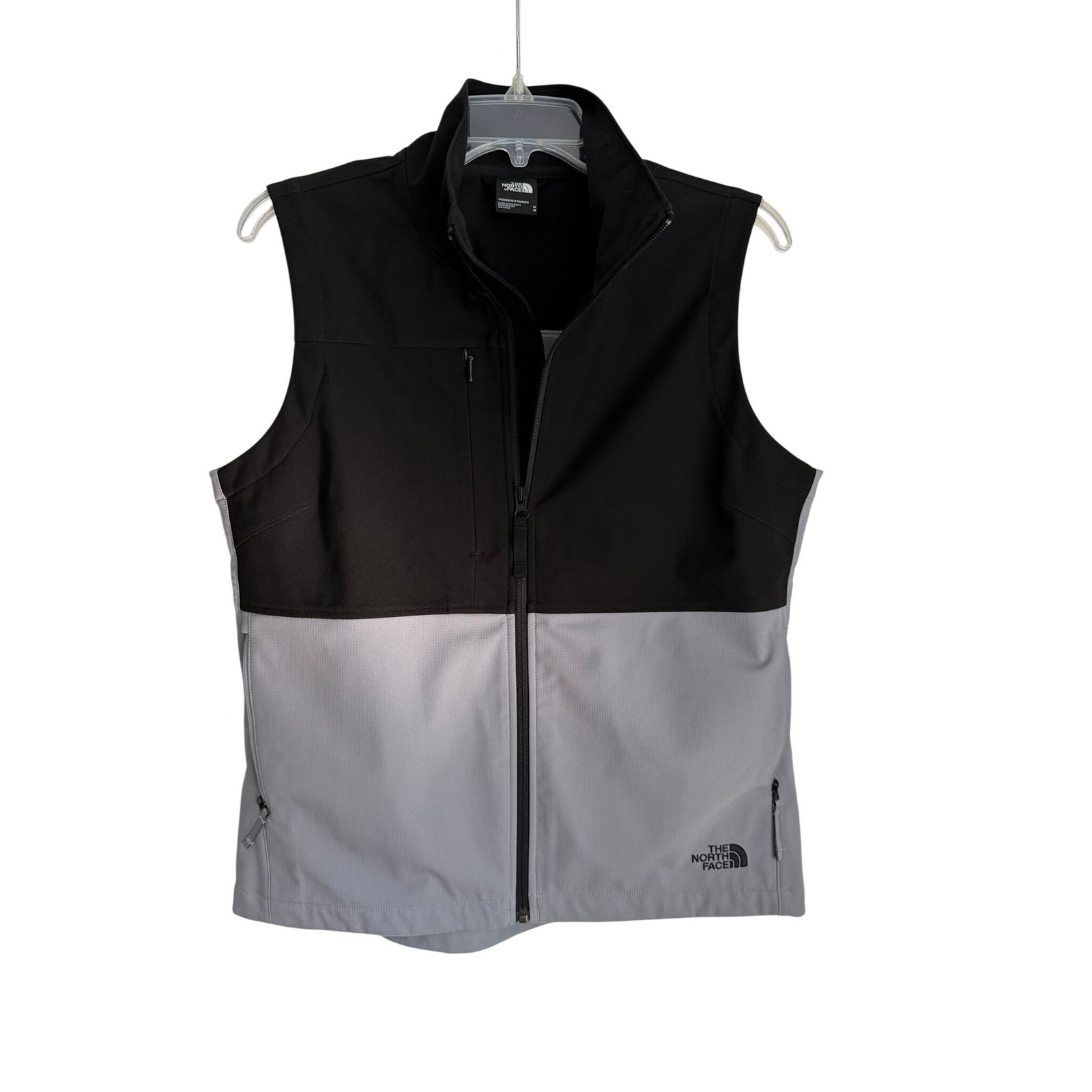 The North Face Womens Castle Rock Softshell Vest Full Zip Size Medium Black Grey